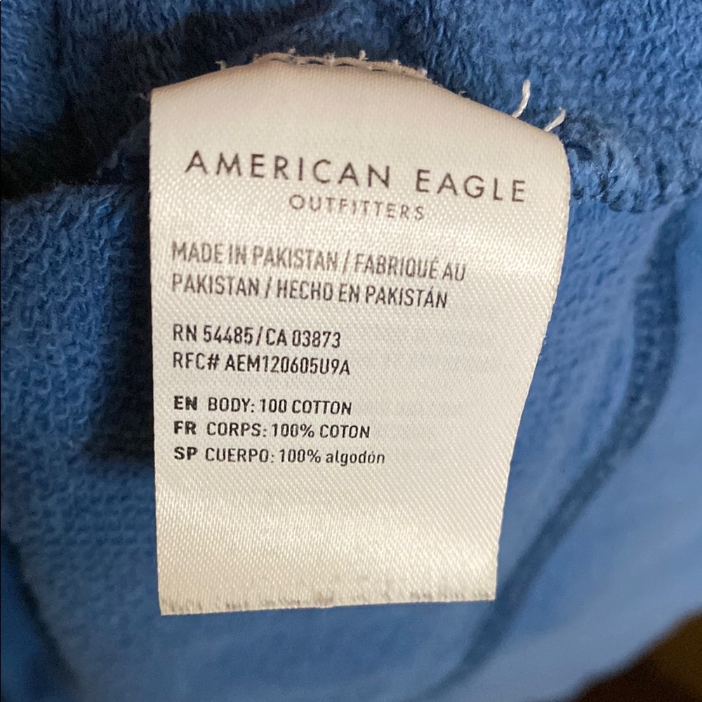 American Eagle Outfitters ae.usa pullover Hoodie size XL blue black - Picture 5 of 5
